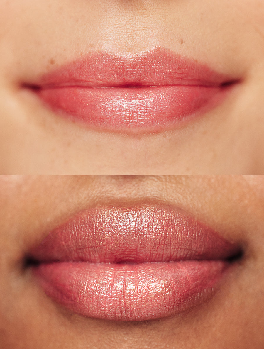 Lanolips Baby Rose Gold 101 Ointment applied on different skin tones