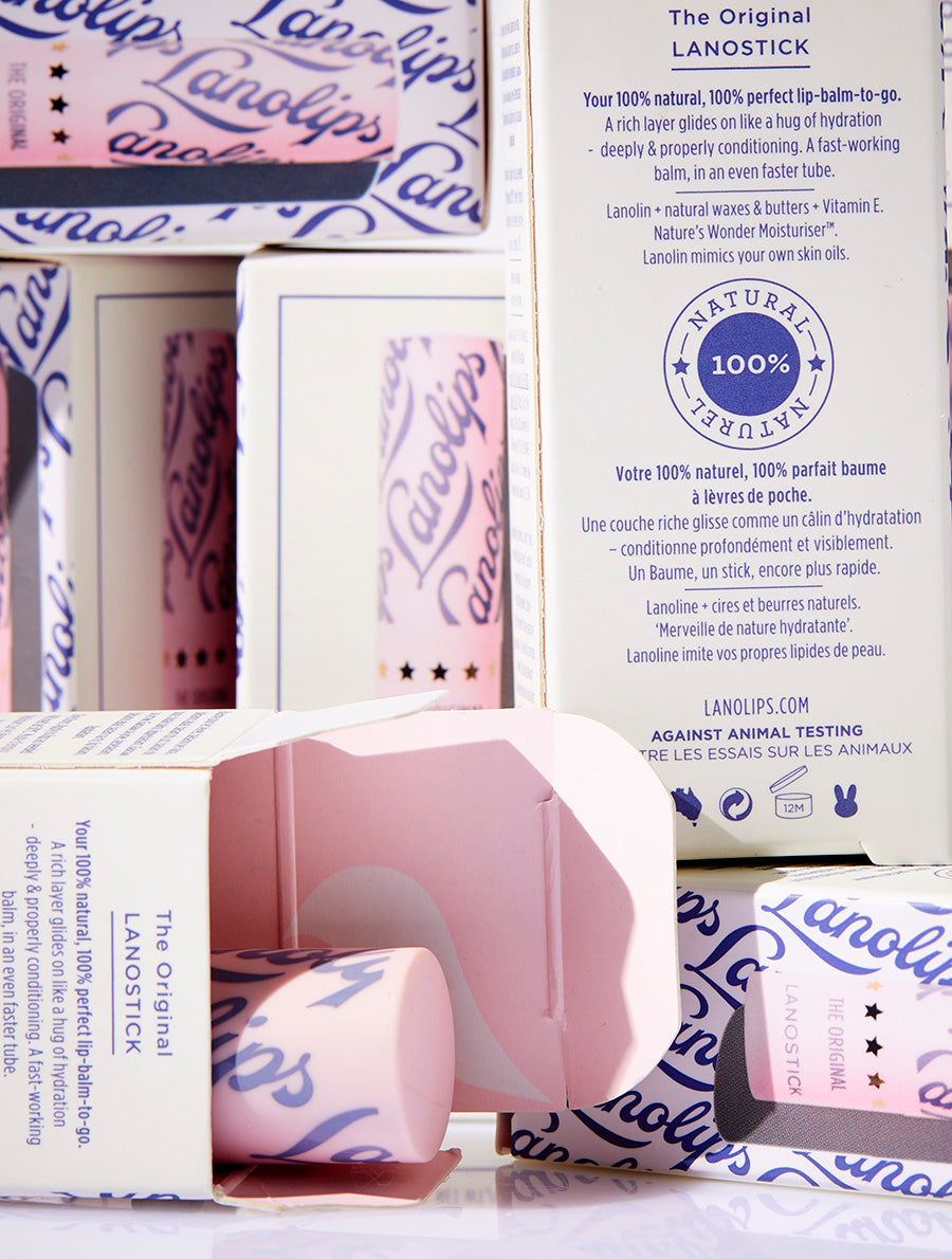 The original lanostick outer packaging showing the lanostick in its box.