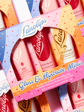 Load image into Gallery viewer, Gloss + Hydrate Minis is the world&#39;s best lip balms now in mini form. Each mini trio pack includes 101 Ointment Coconutter, 101 Ointment Strawberry and Glossy Balm Candy.
