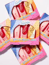 Load image into Gallery viewer, Gloss + Hydrate Minis is a trio of our 3 best-selling products at Lanolips. Each pack contains a mini tube of 101 Ointment Coconutter, 101 Ointment Strawberry for hydration, and a mini tube of Glossy Balm Candy for a fruity pink punch.
