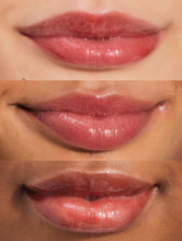 Load image into Gallery viewer, Close up shot of Lanolips Jellybalm Strawberry worn on different skin tones
