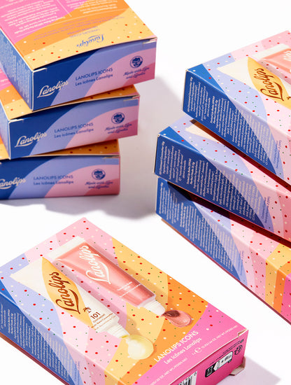 Lanolips Icons come in our best-selling products - 101 Ointment Coconutter and Tinted Lip Balm SPF30 in Perfect Nude 