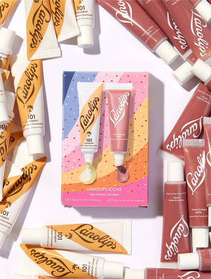 Lanolips Icons are a perfect gift this holiday season. Comes in 101 Ointment Coconutter + Tinted Lip Balm in Perfect Nude