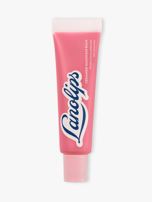 Lanolips Ceramide Milkshake Balm in Strawberry Bubble provides a juicy strawberry-milk glow. It has 90% lanolin and is boosted with ceramides and
murumuru butter to strengthen the lip barrier. 