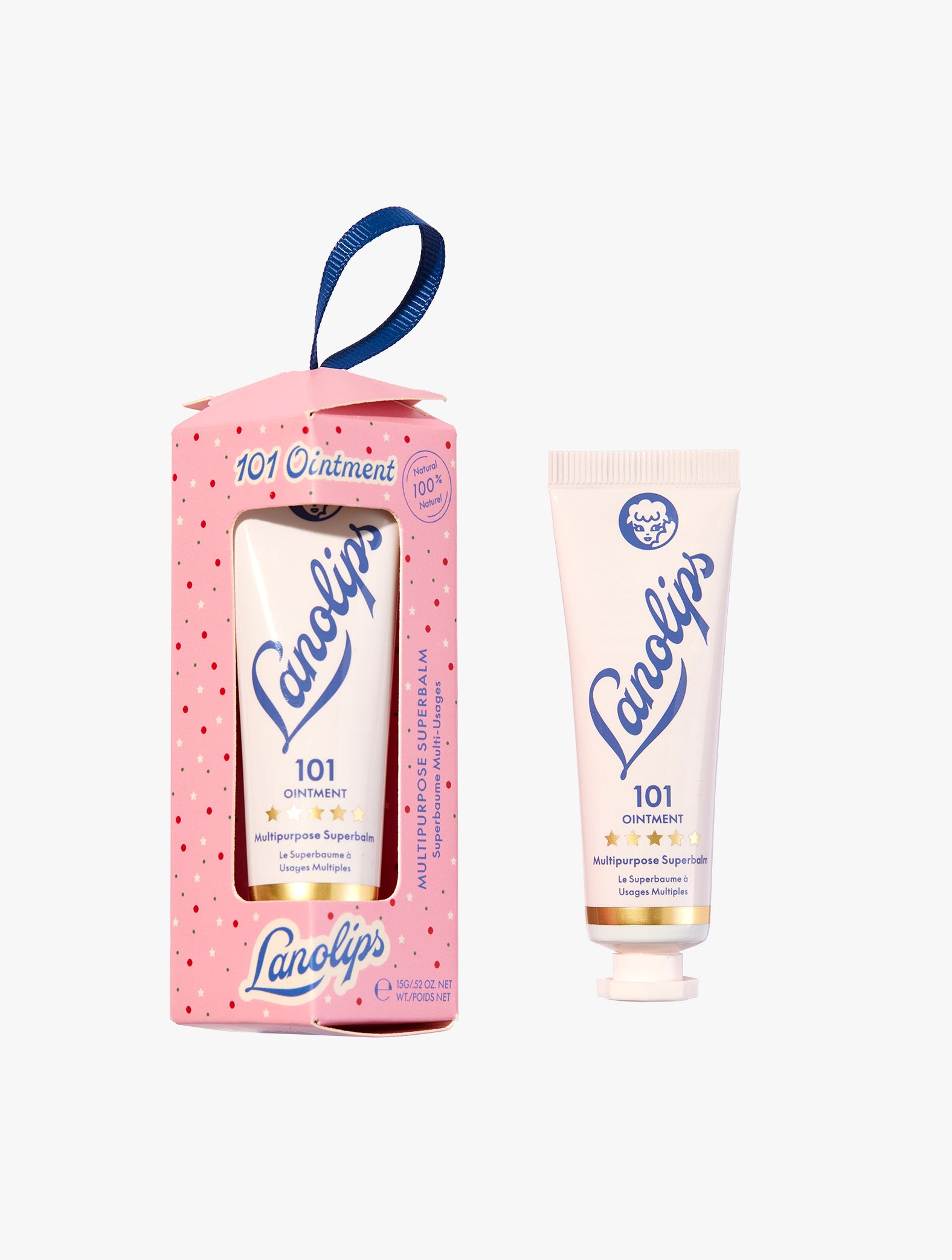 Lanolips Original 101 Ointment Bauble 15g - made with ultra-pure grade lanolin and is 100% natural, with 101 Uses. 