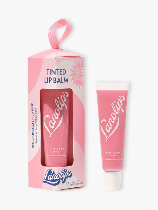 Lanolips Tinted Lanolin Lip Balm SPF 30 in Rose Bauble - lanolin-rich lip conditioner, SPF and sheer pretty colour tint, in time for the festive season. 